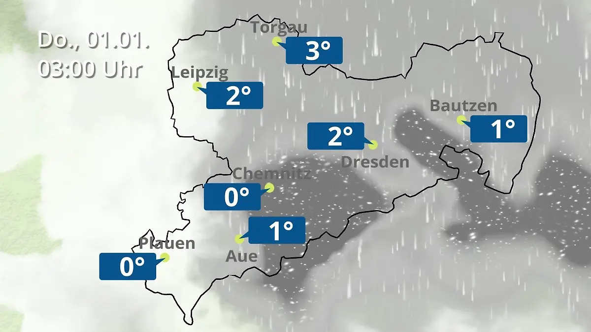 Sachsen: Wie wird das Wetter? Regen- und Wolkenfilm für Chemnitz, Dresden und Leipzig