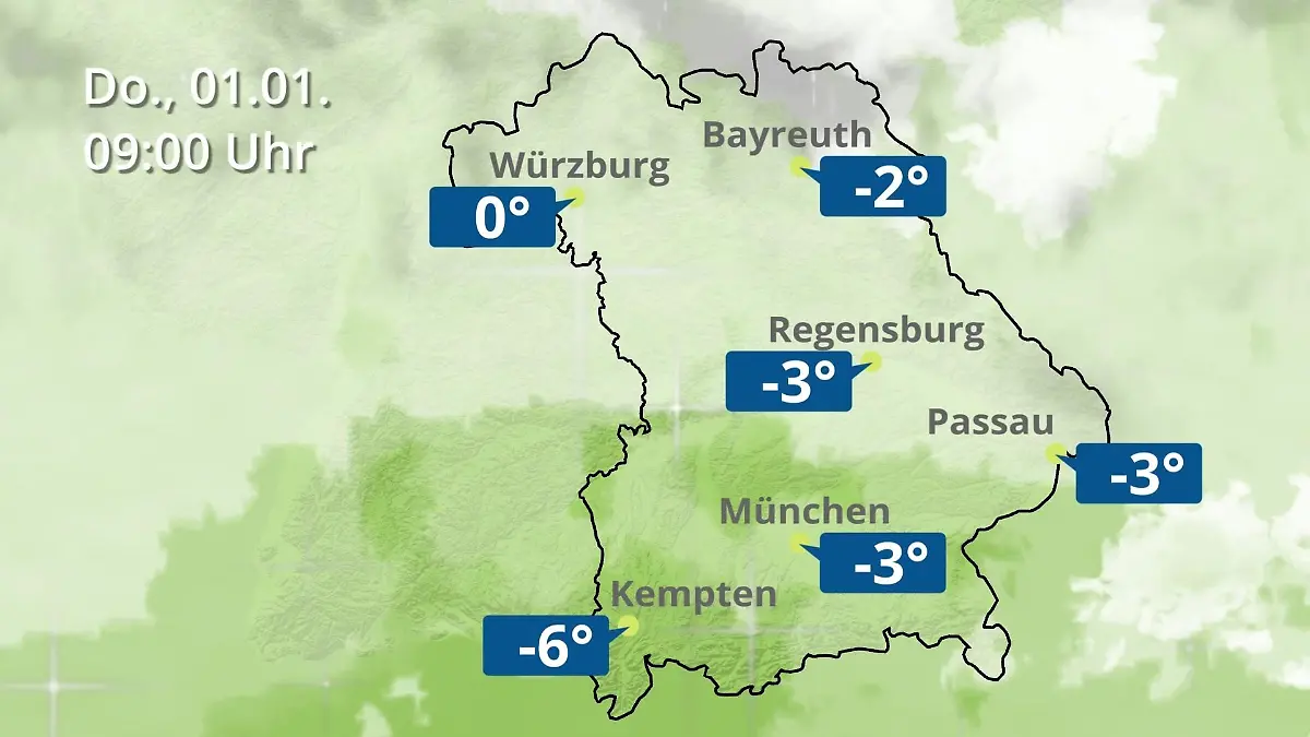 Bayern: Wie wird das Wetter? Regen- und Wolkenfilm für München, Regensburg und Würzburg