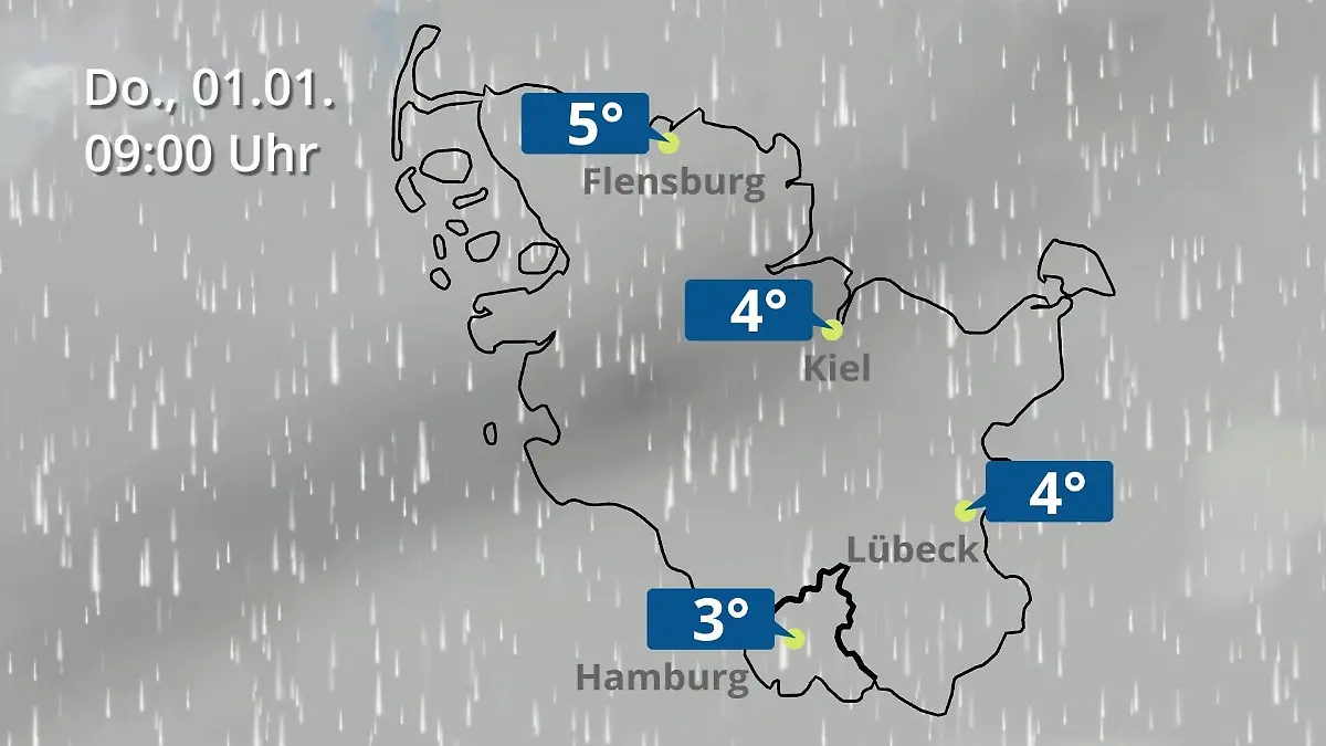 Hamburg, Schleswig-Holstein: Wie wird das Wetter? Regen- und Wolkenfilm für die Nordsee- und Ostseeküste