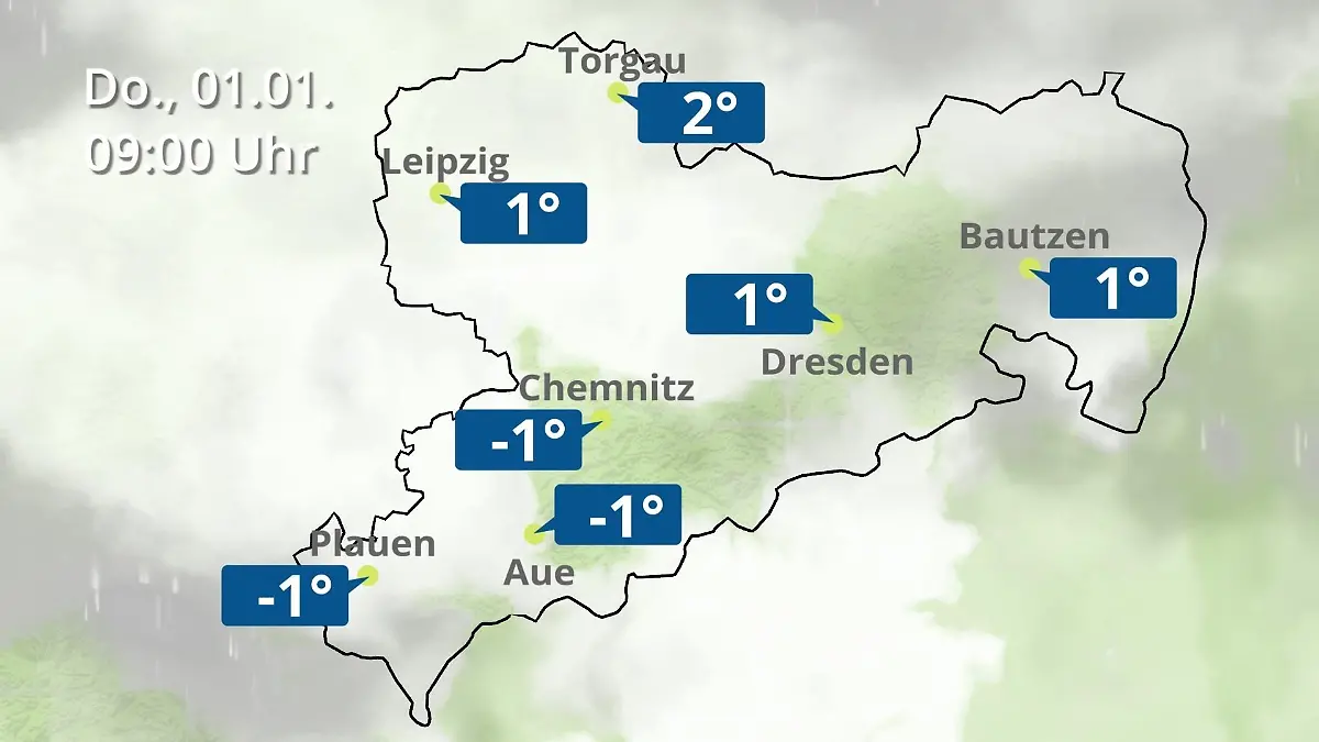 Sachsen: Wie wird das Wetter? Regen- und Wolkenfilm für Chemnitz, Dresden und Leipzig