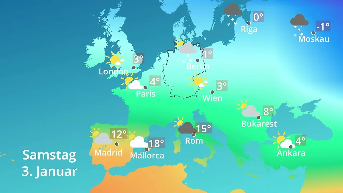 Europa: Wie wird das Wetter? Prognose: Temperaturen von Spanien bis zur Türkei
