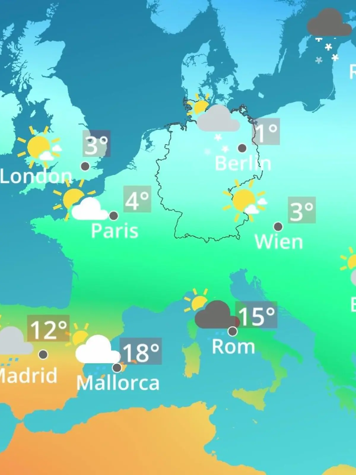 Bild zu: "Europa: Wie wird das Wetter?"