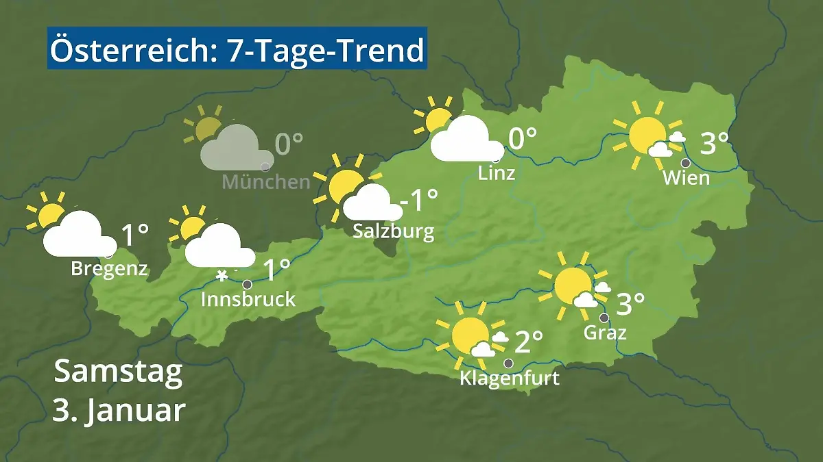 Österreich: Wie wird das Wetter? Video 7-Tage-Trend: Wien, Salzburg, Innsbruck