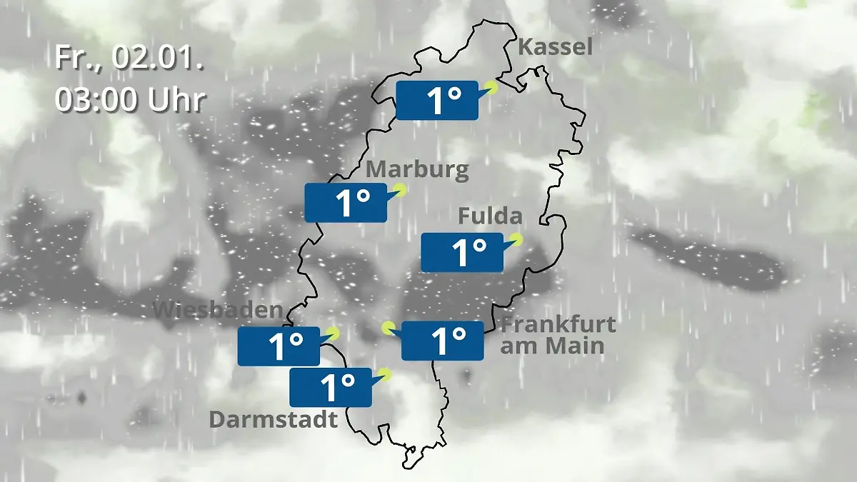 Hessen: Wie wird das Wetter? Regen- und Wolkenfilm für Frankfurt am Main und Wiesbaden