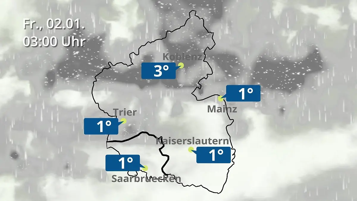 Rheinland-Pfalz, Saarland: Wie wird das Wetter? Regen- und Wolkenfilm für Mainz, Koblenz und Trier