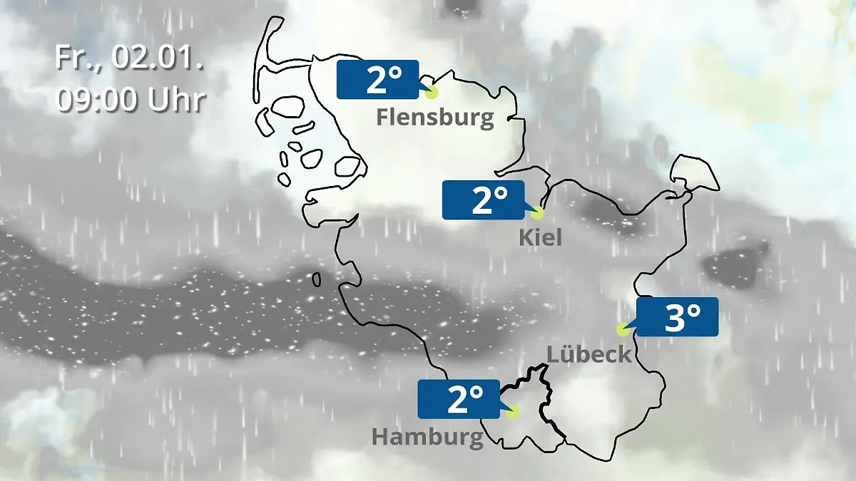 Hamburg, Schleswig-Holstein: Wie wird das Wetter? Regen- und Wolkenfilm für die Nordsee- und Ostseeküste