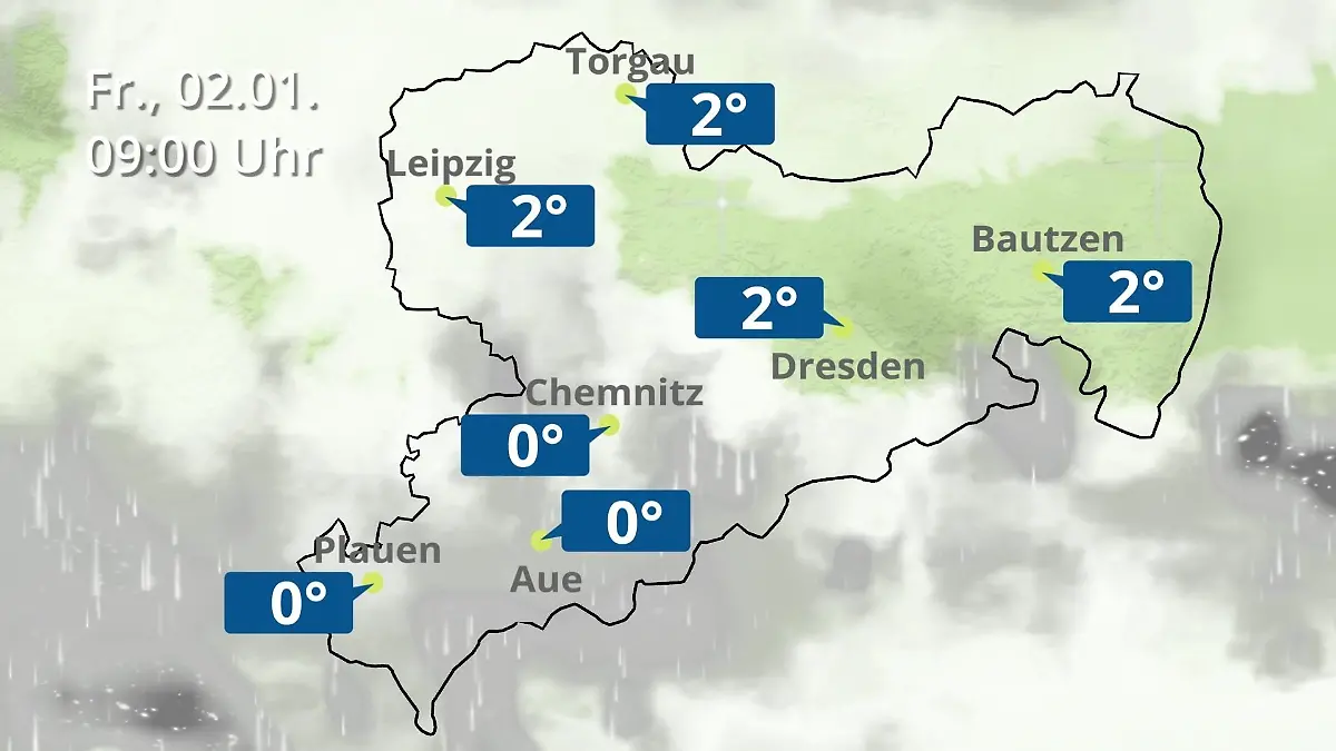 Sachsen: Wie wird das Wetter? Regen- und Wolkenfilm für Chemnitz, Dresden und Leipzig