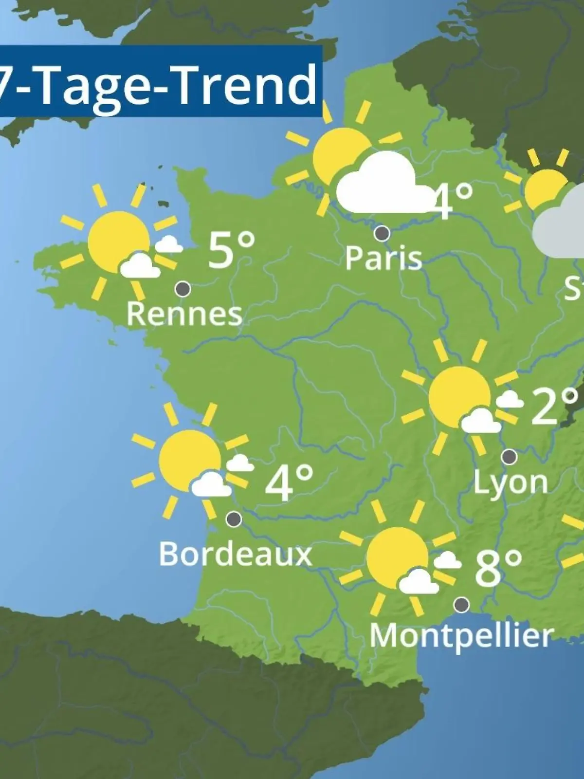 Bild zu: "Frankreich: Wie wird das Wetter?"
