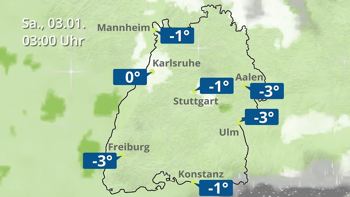 Baden-Württemberg: Wie wird das Wetter? Regen- und Wolkenfilm für Stuttgart, Mannheim und Karlsruhe