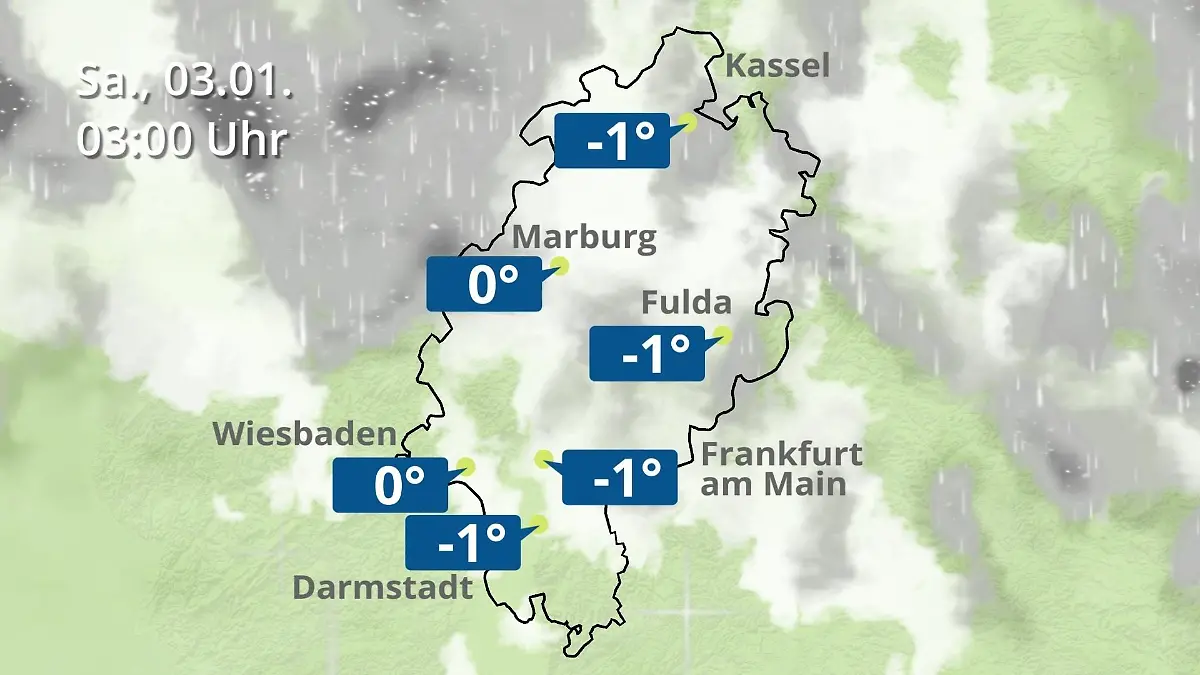 Hessen: Wie wird das Wetter? Regen- und Wolkenfilm für Frankfurt am Main und Wiesbaden