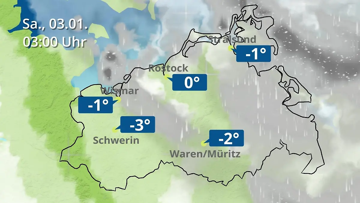 Mecklenburg-Vorpommern: Wie wird das Wetter? Regen- und Wolkenfilm für Rostock, Rügen und die Ostseeküste