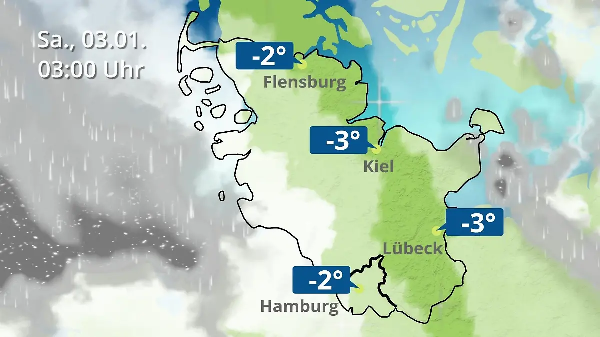 Hamburg, Schleswig-Holstein: Wie wird das Wetter? Regen- und Wolkenfilm für die Nordsee- und Ostseeküste