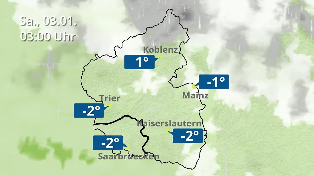 Rheinland-Pfalz, Saarland: Wie wird das Wetter? Regen- und Wolkenfilm für Mainz, Koblenz und Trier