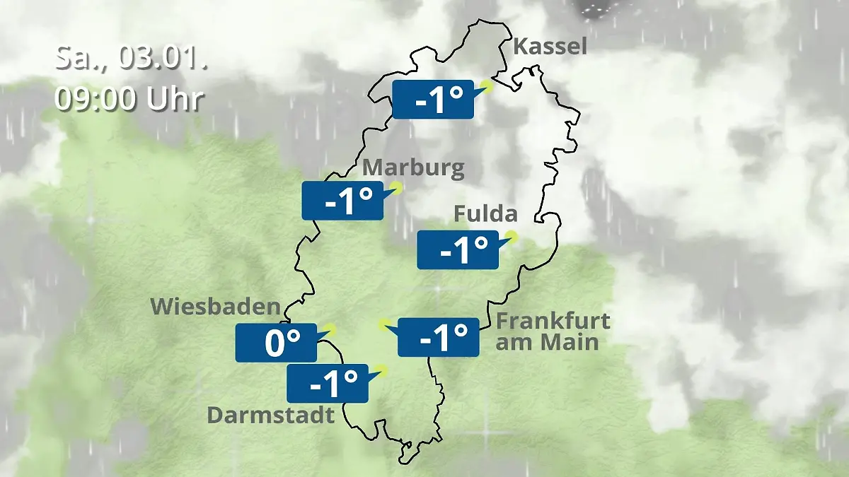 Hessen: Wie wird das Wetter? Regen- und Wolkenfilm für Frankfurt am Main und Wiesbaden