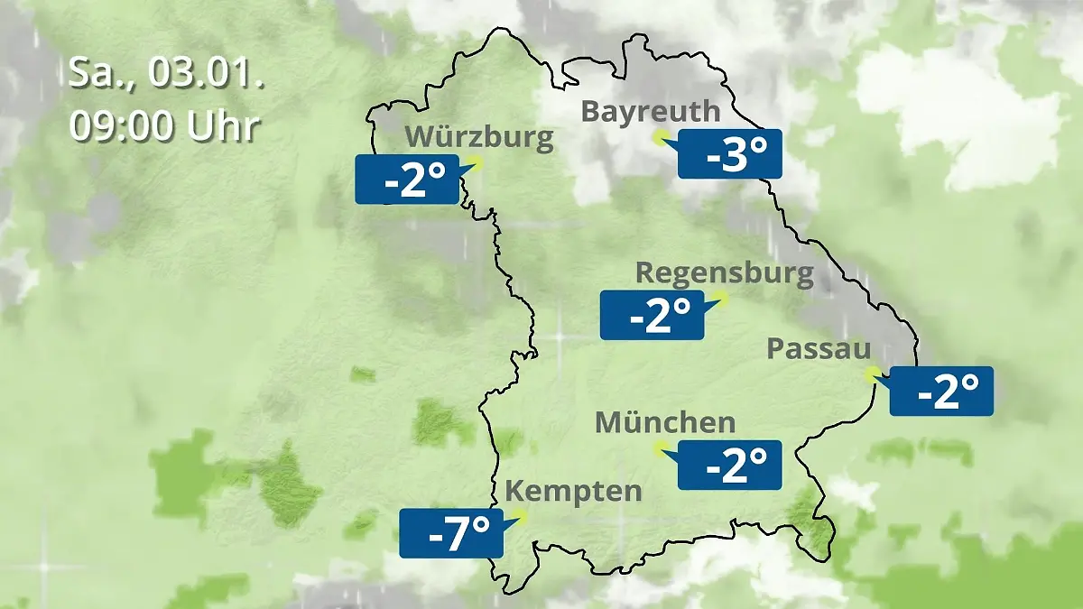 Bayern: Wie wird das Wetter? Regen- und Wolkenfilm für München, Regensburg und Würzburg