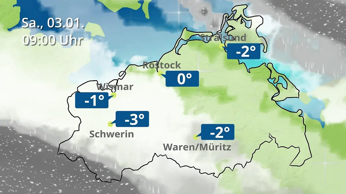 Mecklenburg-Vorpommern: Wie wird das Wetter? Regen- und Wolkenfilm für Rostock, Rügen und die Ostseeküste