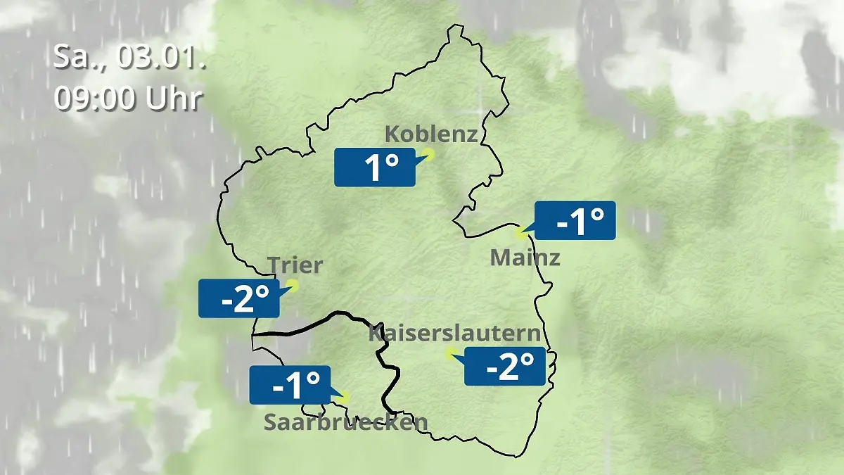 Rheinland-Pfalz, Saarland: Wie wird das Wetter? Regen- und Wolkenfilm für Mainz, Koblenz und Trier