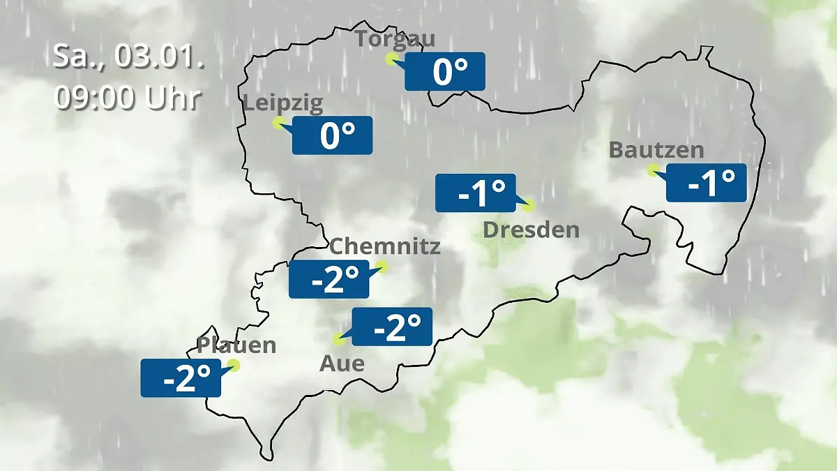 Sachsen: Wie wird das Wetter? Regen- und Wolkenfilm für Chemnitz, Dresden und Leipzig