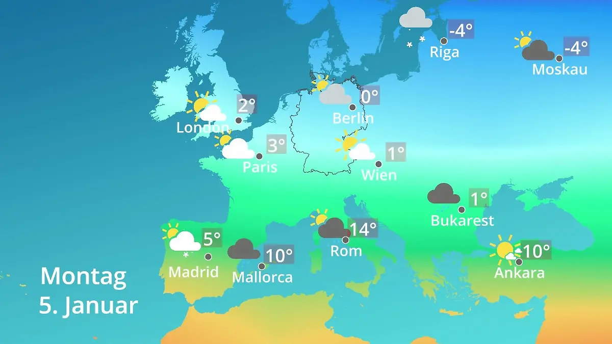 Europa: Wie wird das Wetter? Prognose: Temperaturen von Spanien bis zur Türkei