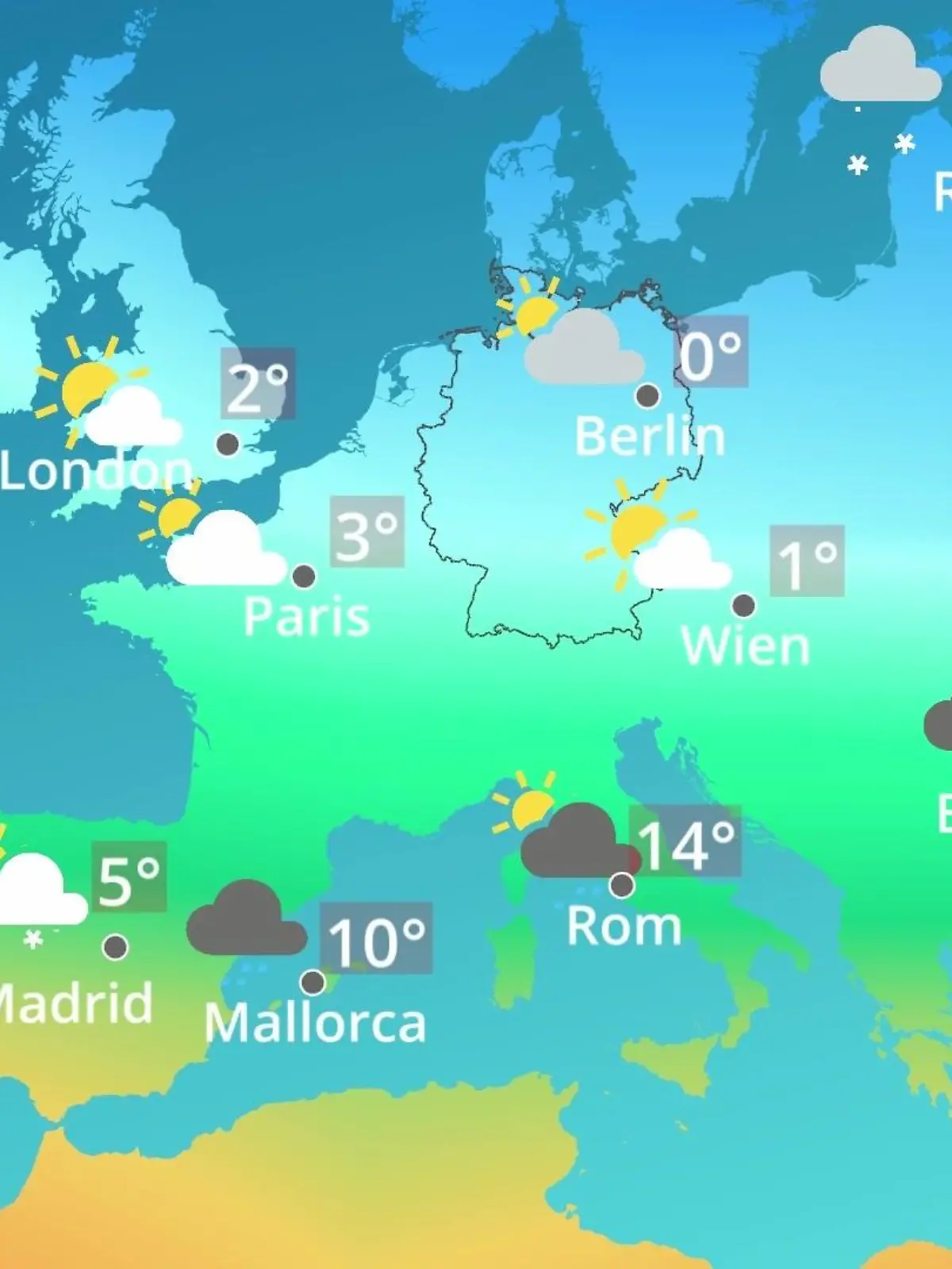 Bild zu: "Europa: Wie wird das Wetter?"
