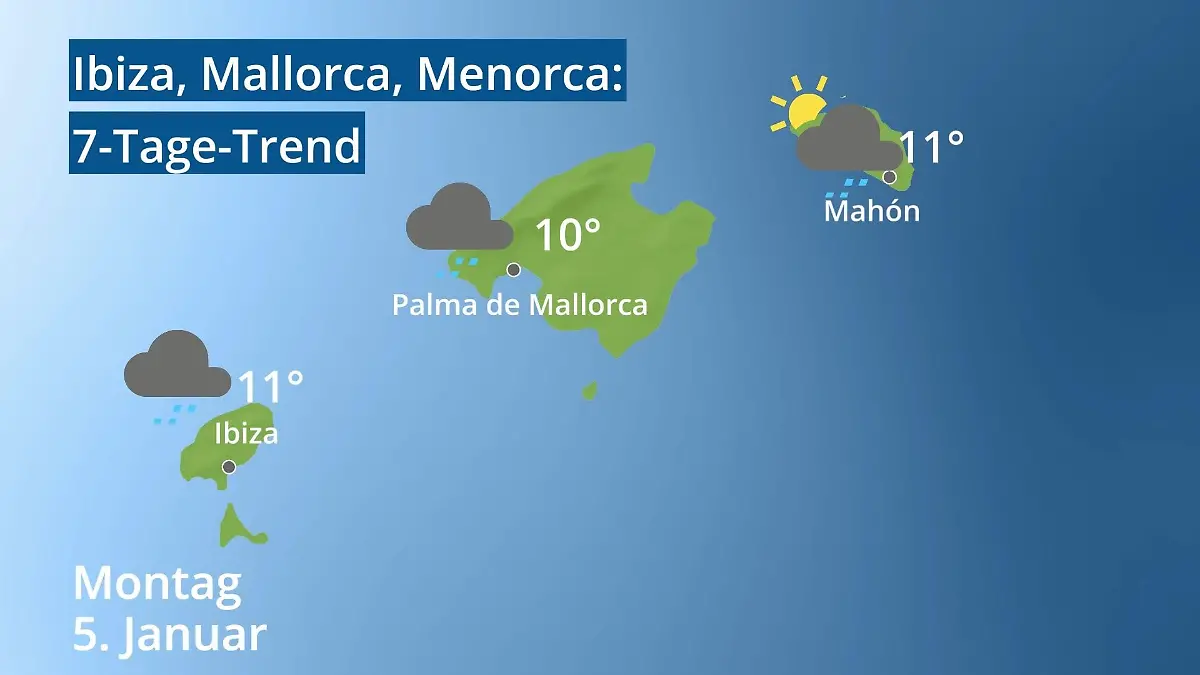Balearen: Wie wird das Wetter? Video 7-Tage-Trend: Palma, Ibiza, Mahon