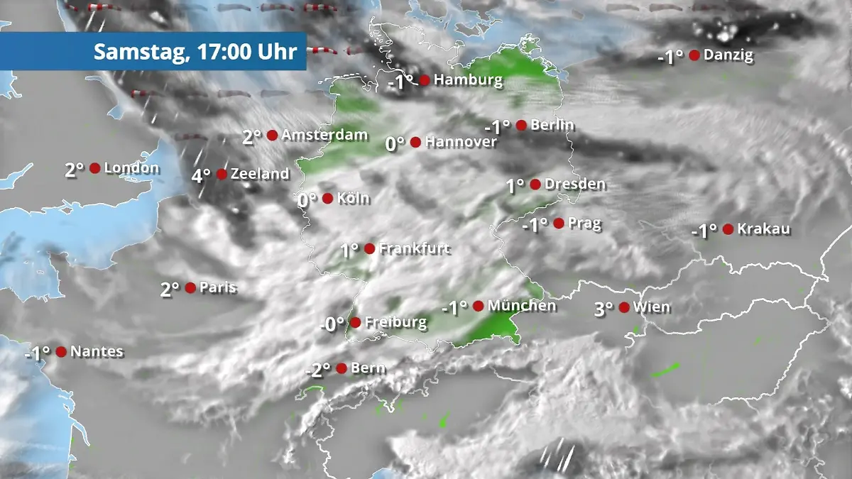 Prognose vom 3. Januar Der Regen- und Wolkenfilm für 48 Stunden