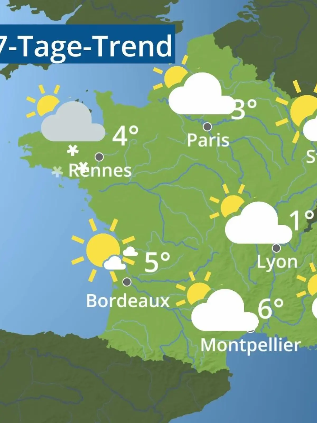 Bild zu: "Frankreich: Wie wird das Wetter?"