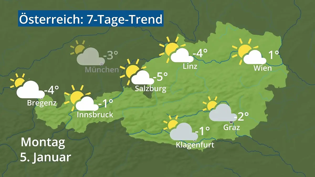 Österreich: Wie wird das Wetter? Video 7-Tage-Trend: Wien, Salzburg, Innsbruck