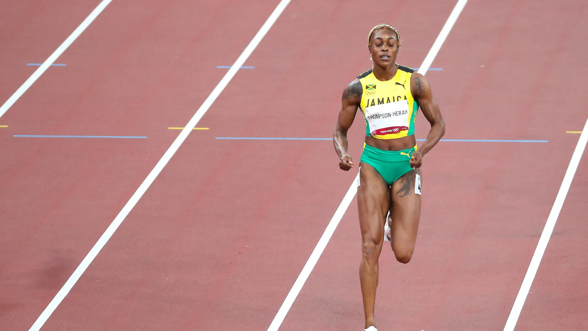 July 31, 2021, Koto, Tokyo, Japan: Elaine THOMPSON-HERAH of Jamaica in action during the Women s 100m semifinal at the Tokyo Olympic Stadium on July 31st 2021 in Tokyo, Japan Koto Japan - ZUMAc179 20210731_zep_c179_062 Copyright: xMickaelxChavetx