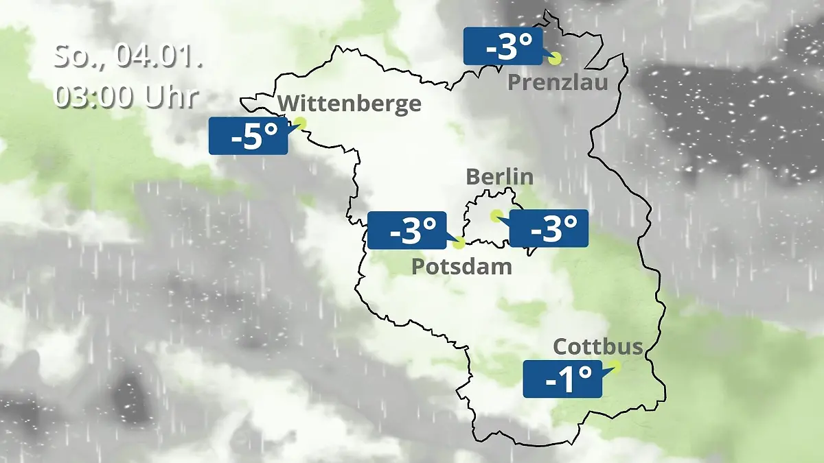 Berlin und Brandenburg: Wie wird das Wetter? Regen- und Wolkenfilm für Potsdam, Cottbus und Wittenberge