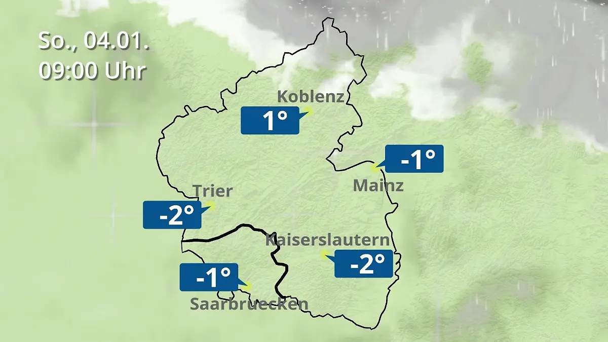 Rheinland-Pfalz, Saarland: Wie wird das Wetter? Regen- und Wolkenfilm für Mainz, Koblenz und Trier
