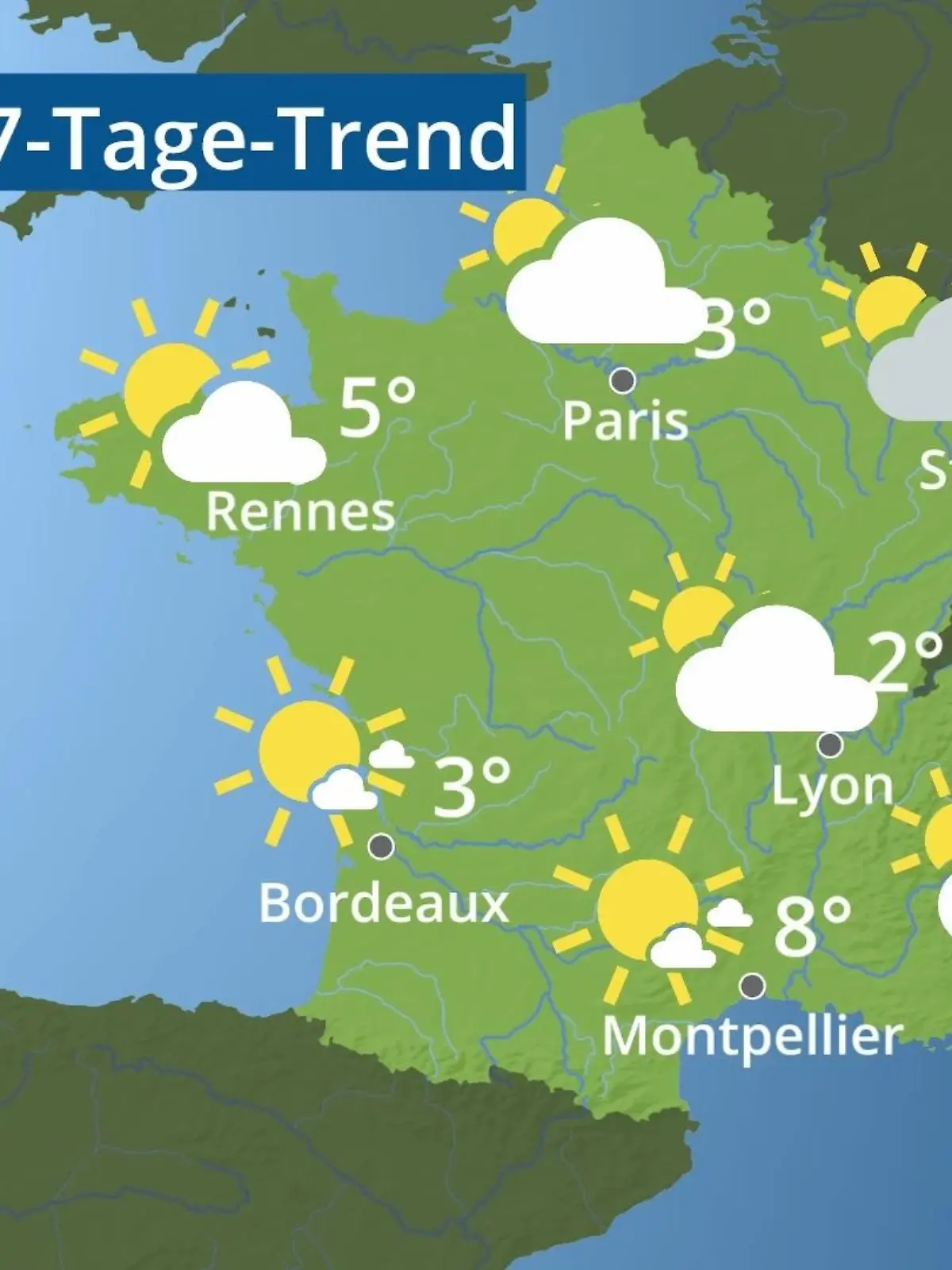 Bild zu: "Frankreich: Wie wird das Wetter?"