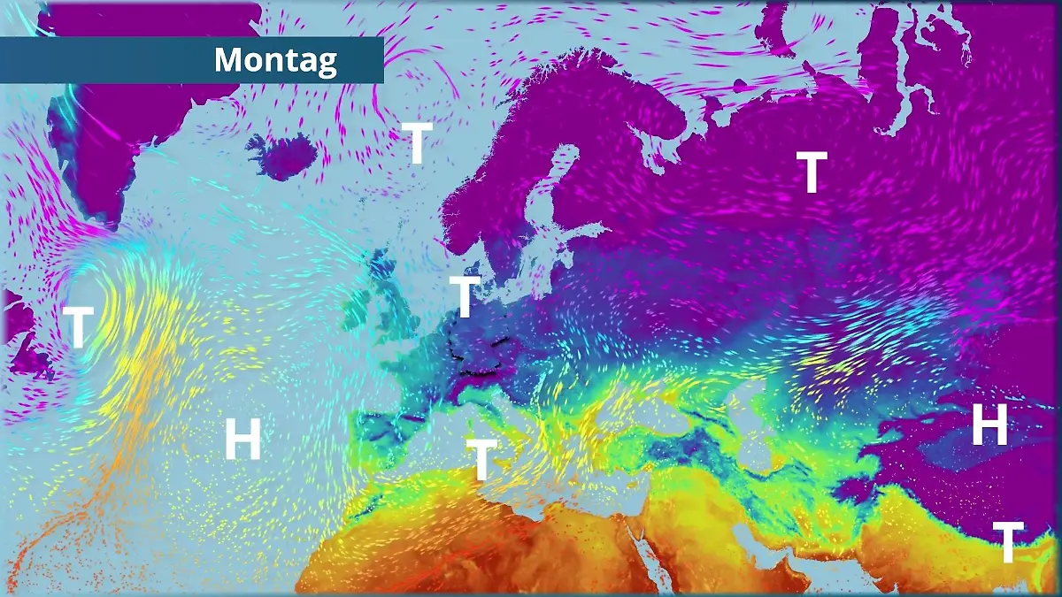 Kälte bleibt: Milde Luft prallt einfach ab Der Strömungsfilm für Europa für 5 Tage
