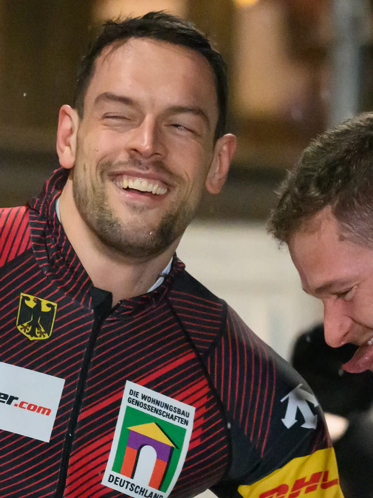 Bob: Weltcup, Zweierbob, Männer, 2. Durchgang, Johannes Lochner (r) und Georg Fleischhauer (Deutschland) jubeln nach dem Sieg am 3. Januar 2026 