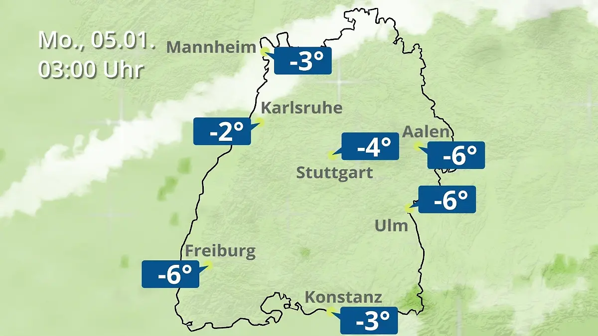 Baden-Württemberg: Wie wird das Wetter? Regen- und Wolkenfilm für Stuttgart, Mannheim und Karlsruhe