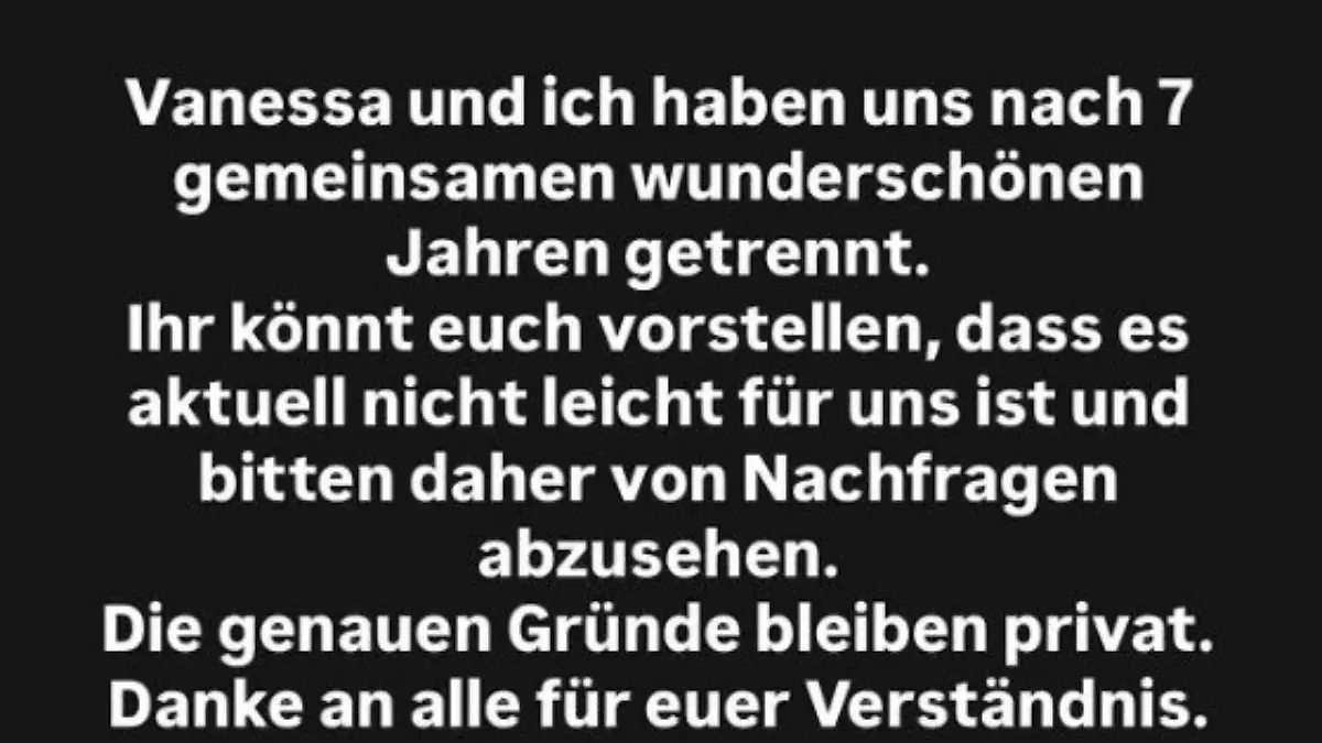 Nach sieben gemeinsamen Jahren ist Schluss!