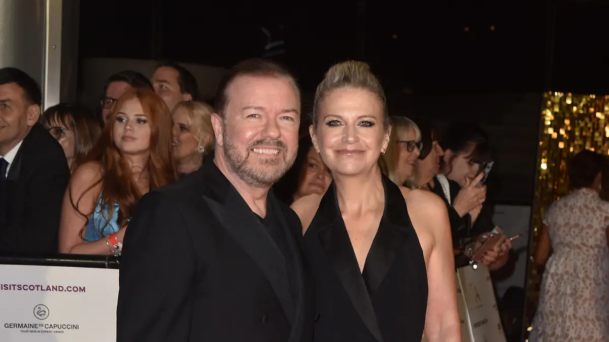 Ricky Gervais and Jane Fallon attends the National Television Awards at the OVO Arena Wembley in London, England. 13th October 2022 -, Credit:JW / Avalon