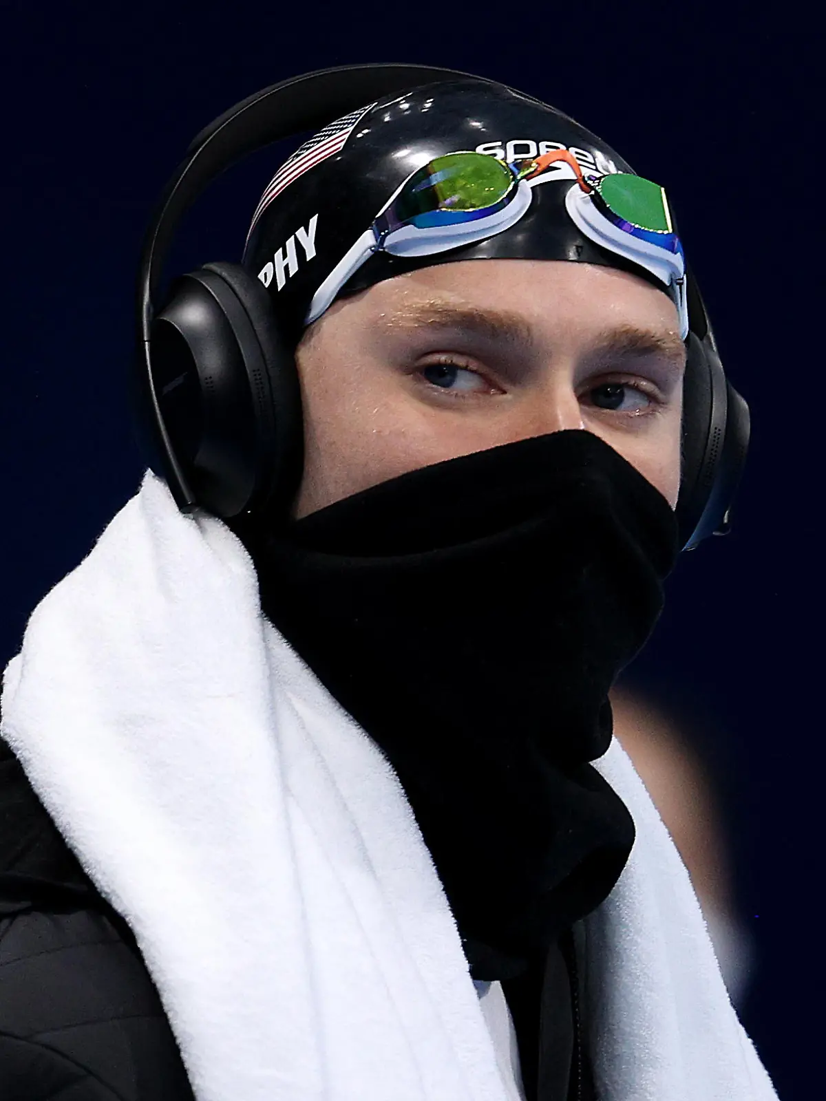 TOKYO, JAPAN - JULY 30: Ryan Murphy of Team United States looks on before the Men's 200m Backstroke Final on day seven of the Tokyo 2020 Olympic Games at Tokyo Aquatics Centre on July 30, 2021 in Tokyo, Japan. (Photo by Maddie Meyer/Getty Images)