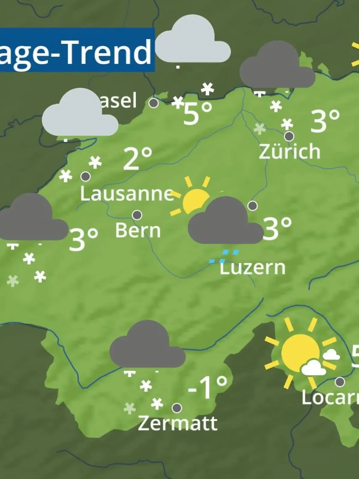 Bild zu: "Schweiz: Wie wird das Wetter?"
