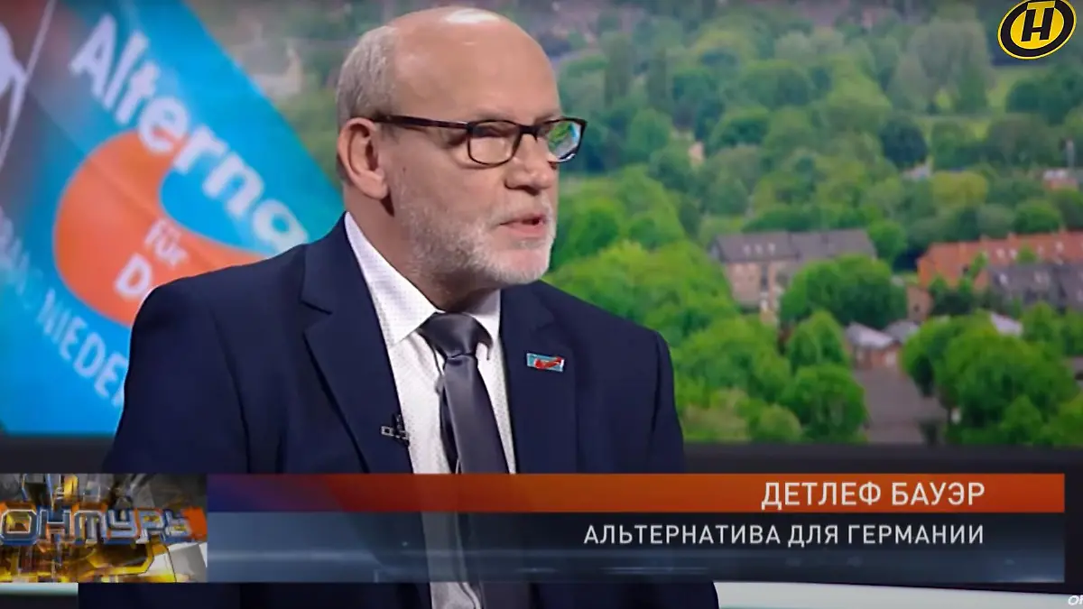 Detlef Bauer von der AfD im Studio-Talk beim belarussischen ONT