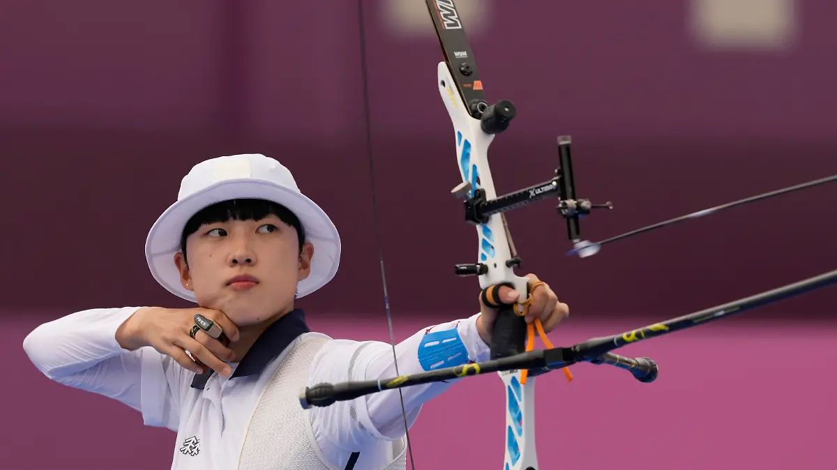 Südkoreas An San hat in Tokio schon zwei Goldmedaillen gewonnen.