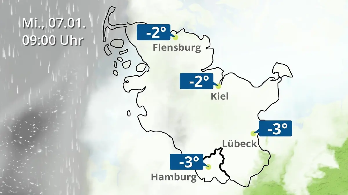Hamburg, Schleswig-Holstein: Wie wird das Wetter? Regen- und Wolkenfilm für die Nordsee- und Ostseeküste