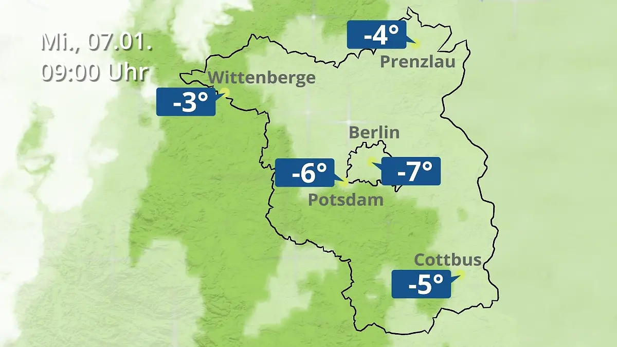 Berlin und Brandenburg: Wie wird das Wetter? Regen- und Wolkenfilm für Potsdam, Cottbus und Wittenberge
