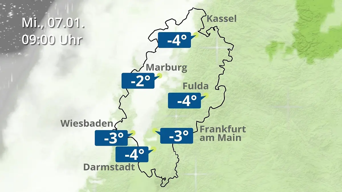 Hessen: Wie wird das Wetter? Regen- und Wolkenfilm für Frankfurt am Main und Wiesbaden