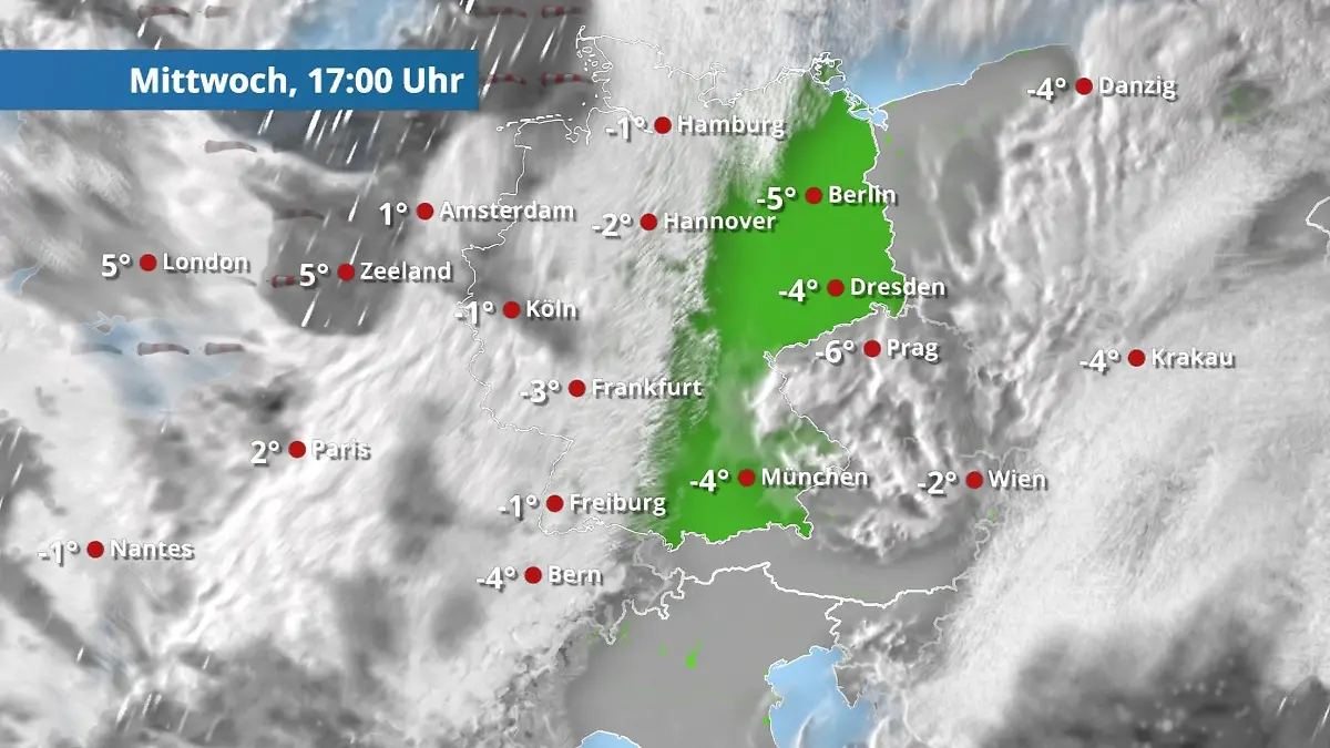 Schnee- und Regenschauer im Westen Der Regen- und Wolkenfilm für 48 Stunden