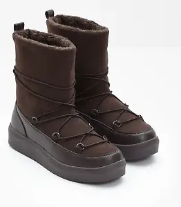 Schnür-Boots in Wildleder-Optik