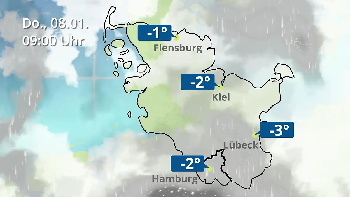Hamburg, Schleswig-Holstein: Wie wird das Wetter? Regen- und Wolkenfilm für die Nordsee- und Ostseeküste