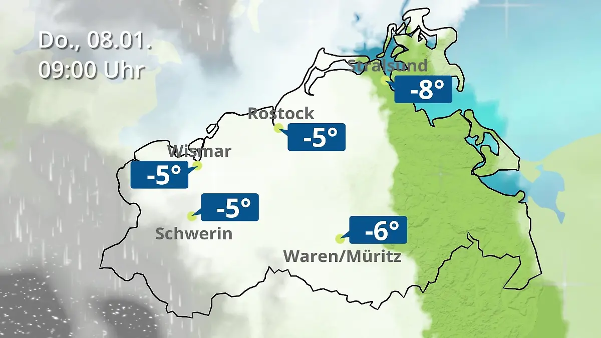 Mecklenburg-Vorpommern: Wie wird das Wetter? Regen- und Wolkenfilm für Rostock, Rügen und die Ostseeküste