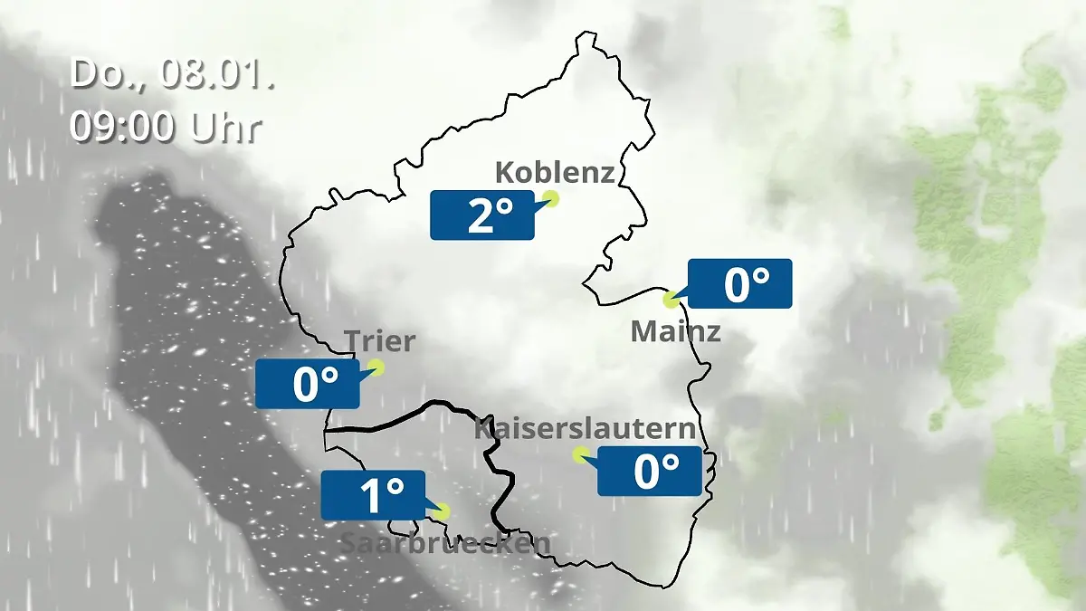 Rheinland-Pfalz, Saarland: Wie wird das Wetter? Regen- und Wolkenfilm für Mainz, Koblenz und Trier