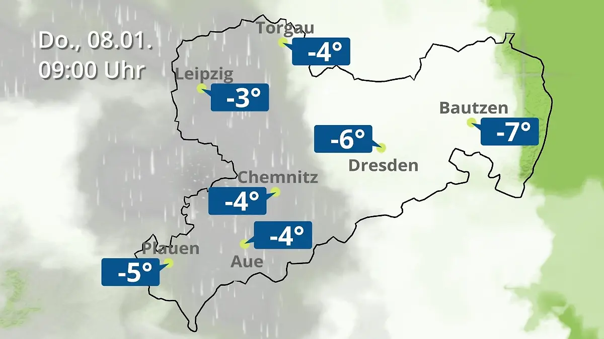 Sachsen: Wie wird das Wetter? Regen- und Wolkenfilm für Chemnitz, Dresden und Leipzig